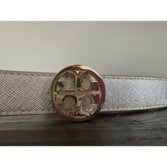 Tory Burch Gold Silver Reversible 1" Belt Women's Small - Picture 4 of 7
